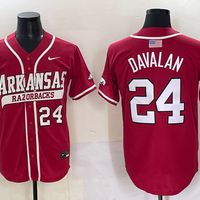 Men's Arkansas Razorbacks Charles Davalan #24 Red Replica Player Jersey