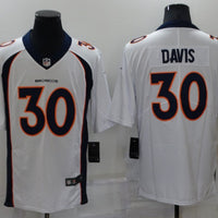 Men's Denver Broncos Terrell Davis #30 White Game Retired Player Jersey1