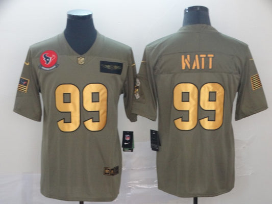 Men's Houston Texans J.J. Watt #99 Brown Player Game Jersey1