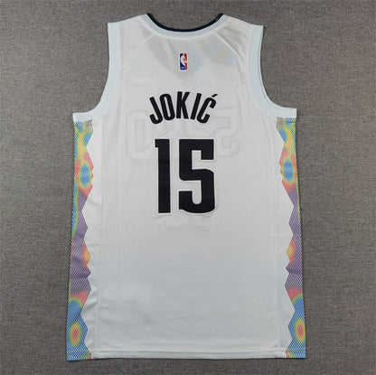 Men's Denver Nuggets Nikola Jokic #15 White 2024/25 Swingman Player Jersey1 - City Edition