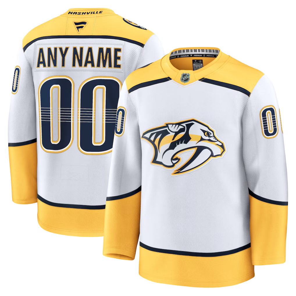 Nashville Predators White Away Premium Custom Jersey - JerseysFreak
