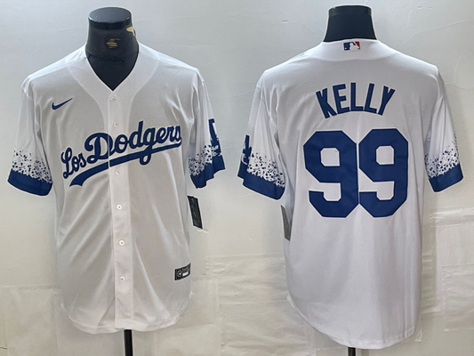 Men's Los Angeles Dodgers Joe Kelly #99 White Player Jersey1