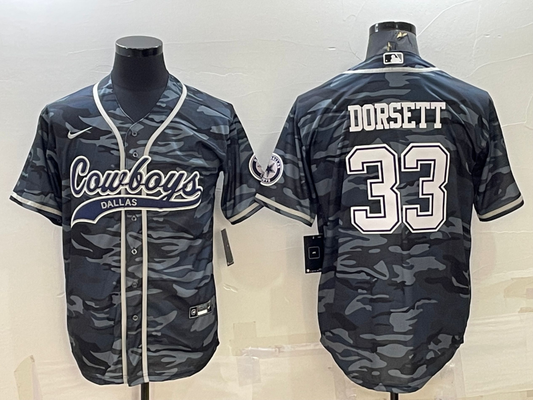 Men's Dallas Cowboys Tony Dorsett #33 Grey Camouflage Game Jersey1 Joint Edition