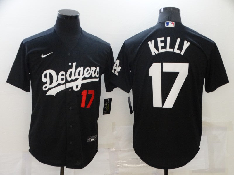 Men's Los Angeles Dodgers Joe Kelly #17 Black Stitched Jersey1