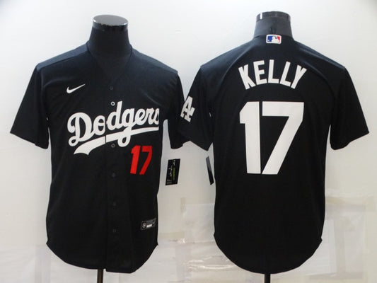 Men's Los Angeles Dodgers Joe Kelly #17 Black Stitched Jersey1