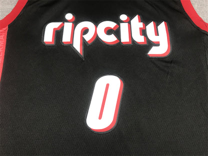 Men's Portland Trail Blazers Damian Lillard Black Swingman Jersey1 - City Edition
