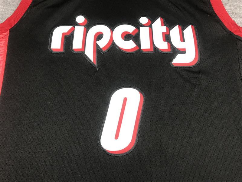 Men's Portland Trail Blazers Damian Lillard Black Swingman Jersey1 - City Edition