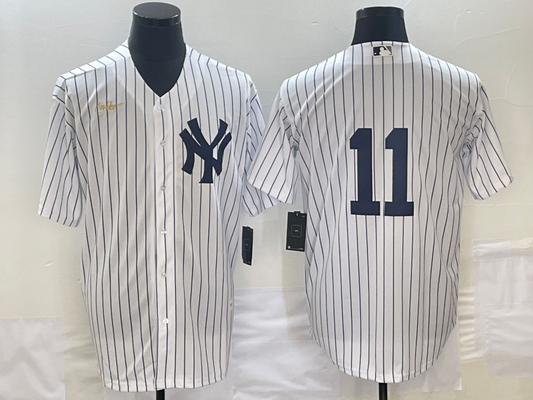 Men's New York Yankees Anthony Volpe #11 White Replica Player Name Jersey1