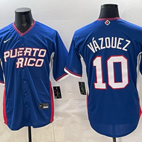Men's Puerto Rico Baseball Christian Vazquez #10 Royal 2026 World Baseball Classic Stadium Jersey