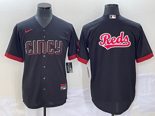 Men's Cincinnati Reds Black 2023 City Connect Replica Jersey1