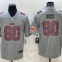 Men's San Francisco 49ers Jerry Rice #80 Gray Atmosphere Game Jersey1