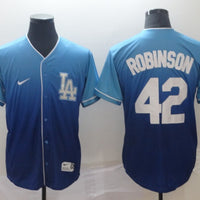 Men's Los Angeles Dodgers Jackie Robinson #42 Blue Stitched Baseball Jersey1
