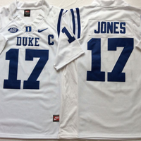 Men's Duke Blue Devils Daniel Jones #17 White Player Game Jersey