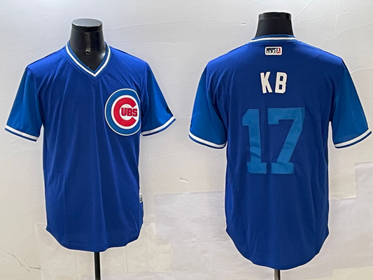 Men's Chicago Cubs Kris Bryant #17 Royal Replica Player Jersey1