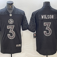 Men's Pittsburgh Steelers Russell Wilson #3 Black RFLCTV Limited Jersey1