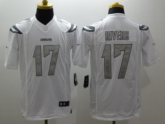 Men's Los Angeles Chargers Philip Rivers #17 White Player Game Jersey1