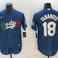 Men's Los Angeles Dodgers Yoshinobu Yamamoto #18 Blue Player Jersey1