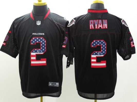 Men's Atlanta Falcons Matt Ryan #2 Black Player Game Jersey1