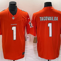 Men's Miami Dolphins Tua Tagovailoa #1 Orange Aqua Legend Jersey1