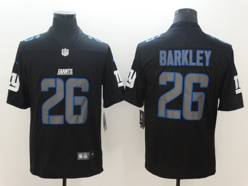 Men's New York Giants Saquon Barkley #26 Black Authentic Game Jersey1