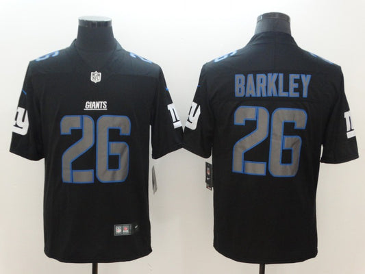 Men's New York Giants Saquon Barkley #26 Black Authentic Game Jersey1