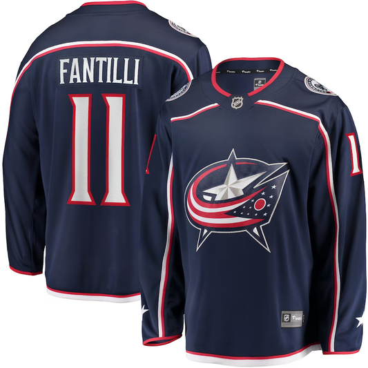 Men's Columbus Blue Jackets Adam Fantilli #11 Navy Home Breakaway Player Jersey1
