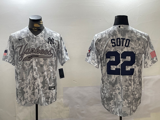Men's New York Yankees Juan Soto #22 Arctic Camo 2024 Salute to Service Limited Jersey1