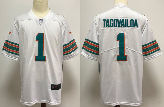 Men's Miami Dolphins Tua Tagovailoa #1 White Alternate Game Jersey1