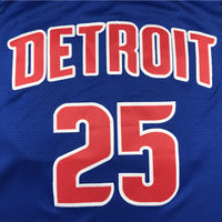 Men's Detroit Pistons Derrick Rose Blue 2021/22 Fast Break Replica Jersey1