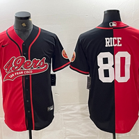 Men's San Francisco 49ers Jerry Rice #80 Red/Black Game Player Jersey1 Joint Edition