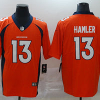 Men's Denver Broncos KJ Hamler #13 Orange Game Jersey1