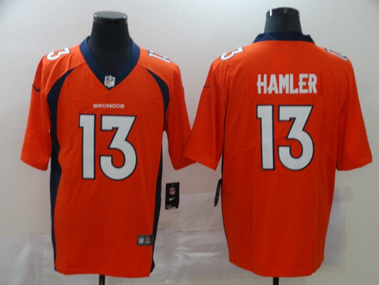 Men's Denver Broncos KJ Hamler #13 Orange Game Jersey1