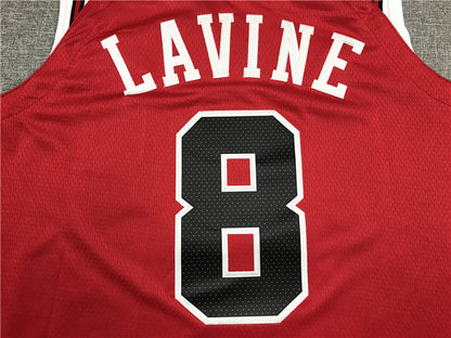 Men's Chicago Bulls Zach LaVine #8 Red Fast Break Player Jersey1