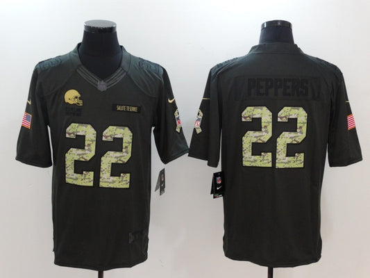 Men's Cleveland Browns Jabrill Peppers #22 Black Game Jersey1