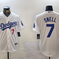 Men's Los Angeles Dodgers Blake Snell #7 White Replica Player Jersey1