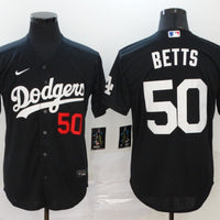 Men's Los Angeles Dodgers Mookie Betts #50 Black Stitched Jersey1