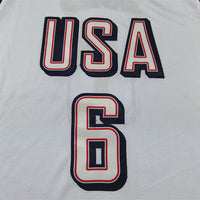 Men's 2024 USA Dream Team LeBron James #6 White Authentic Player Jersey