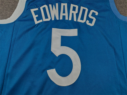 Men's Minnesota Timberwolves Anthony Edwards #5 Blue Swingman Jersey1