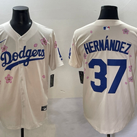 Men's Los Angeles Dodgers Teoscar Hernandez #37 Cream Limited Player Jersey