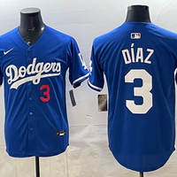 Men's Los Angeles Dodgers Edwin Diaz #3 Royal Alternate 2 Replica Player Jersey