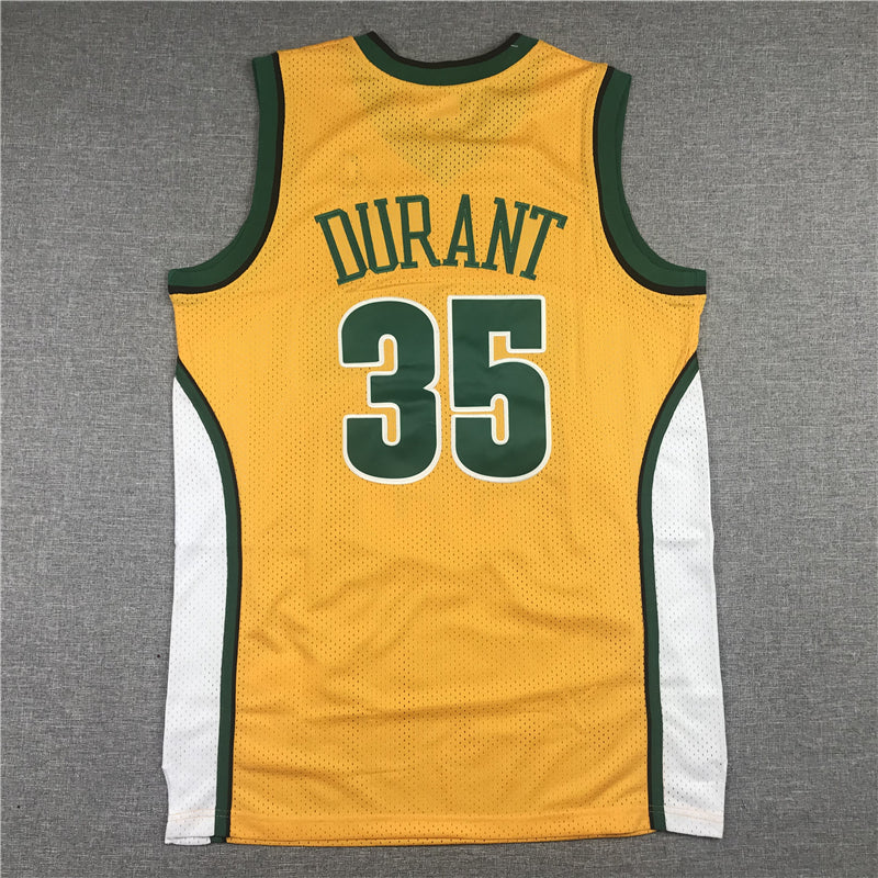 Men's Seattle SuperSonics Kevin Durant 2007-08 Yellow Hardwood Classics Swingman Jersey