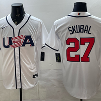 Men's USA Baseball Tarik Skubal #27 White 2026 World Baseball Classic Stadium Jersey
