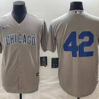 Men's Chicago Cubs #42 Gray Road 2024 Jackie Robinson Day Elite Jersey1