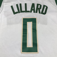 Men's Milwaukee Bucks Damian Lillard #0 White Fast Break Player Jersey1 - Association Edition