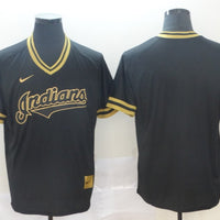 Men's Cleveland Guardians Black Replica Blank Jersey1
