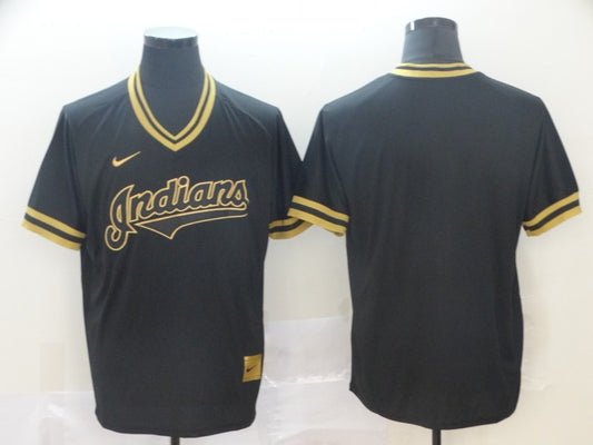 Men's Cleveland Guardians Black Replica Blank Jersey1