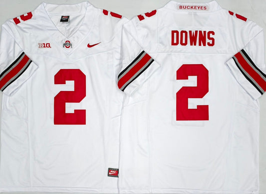 Men's Ohio State Buckeyes Caleb Downs #2 White Player Game Jersey