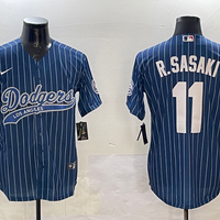 Men's Los Angeles Dodgers Roki Sasaki #11 Royal Team Game Jersey1