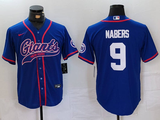 Men's New York Giants Malik Nabers #9 Royal Game Jersey2