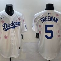 Men's Los Angeles Dodgers Freddie Freeman #5 White Alternate Replica Player Jersey1